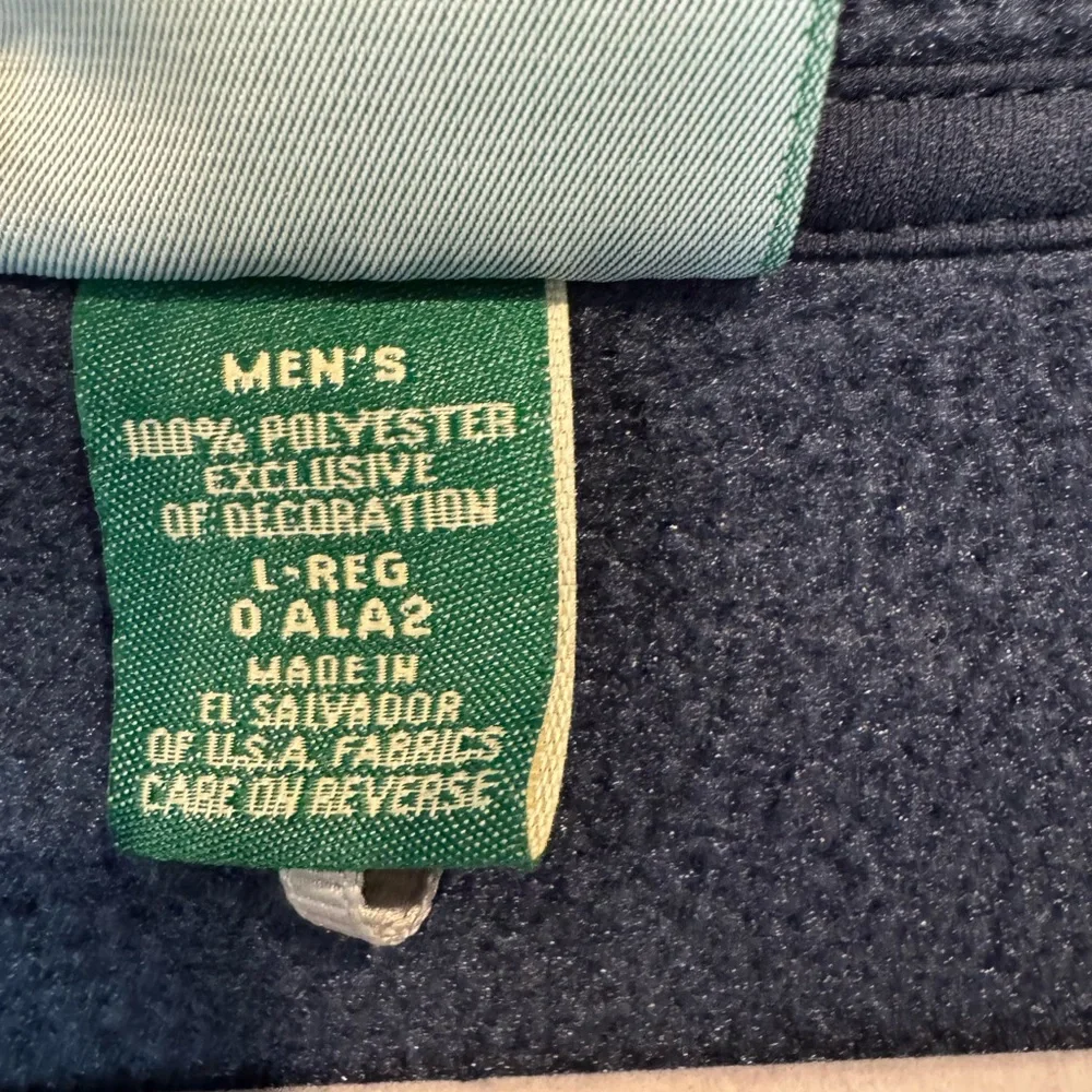 L.L. Bean Men's Large Navy Fleece Jacket - Picture 2 of 12